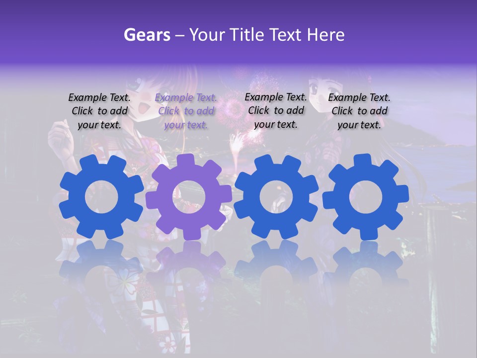 Two Girls Standing Next To Each Other With Fireworks In The Background PowerPoint Template