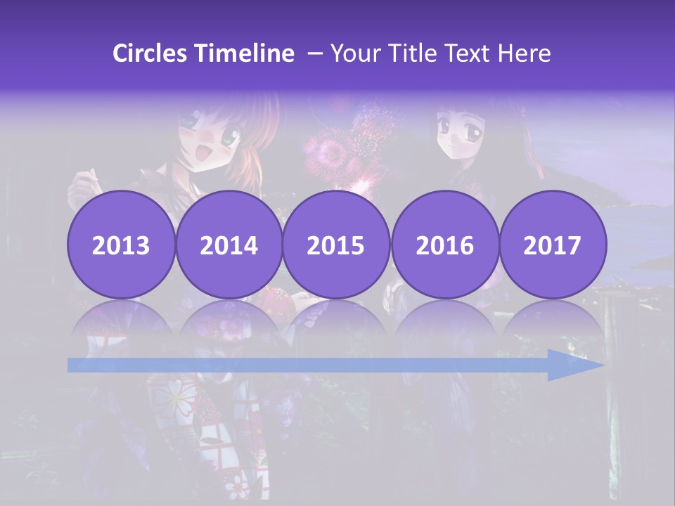 Two Girls Standing Next To Each Other With Fireworks In The Background PowerPoint Template