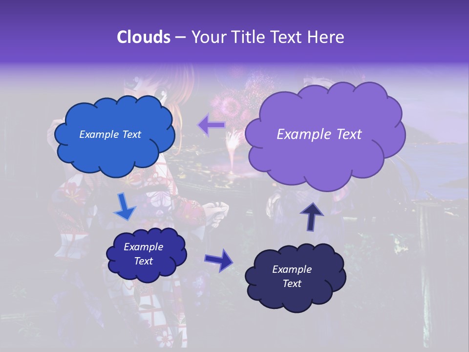 Two Girls Standing Next To Each Other With Fireworks In The Background PowerPoint Template