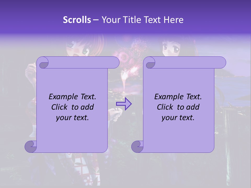 Two Girls Standing Next To Each Other With Fireworks In The Background PowerPoint Template