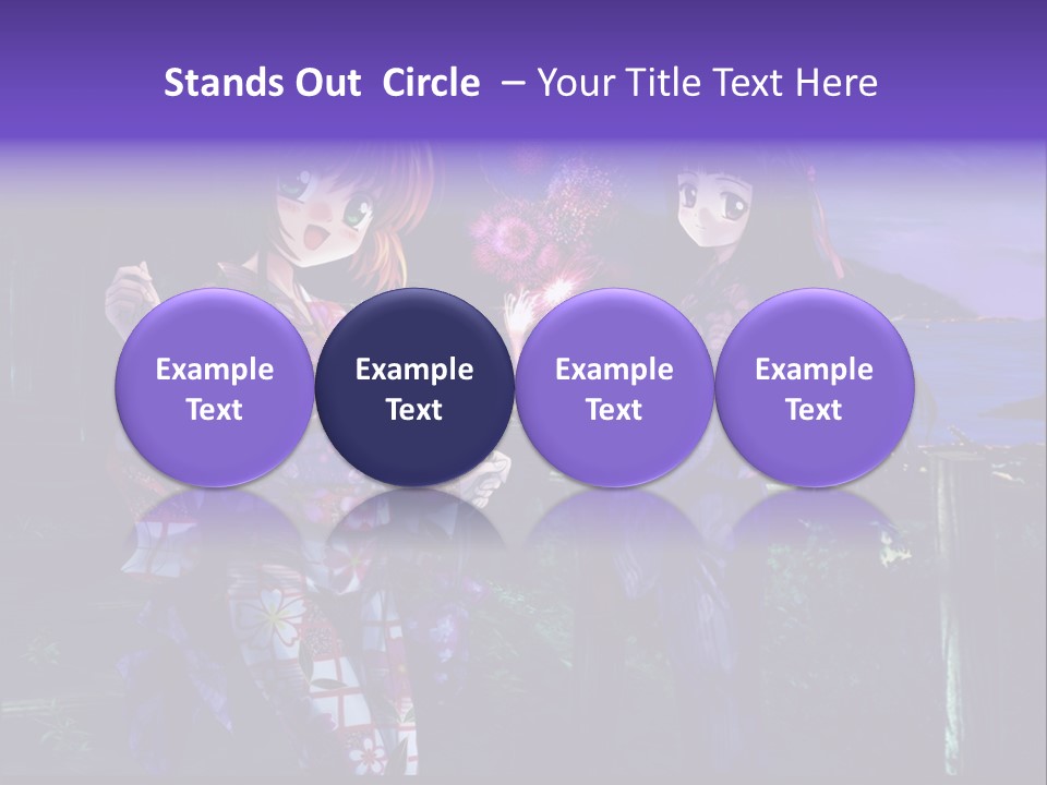 Two Girls Standing Next To Each Other With Fireworks In The Background PowerPoint Template