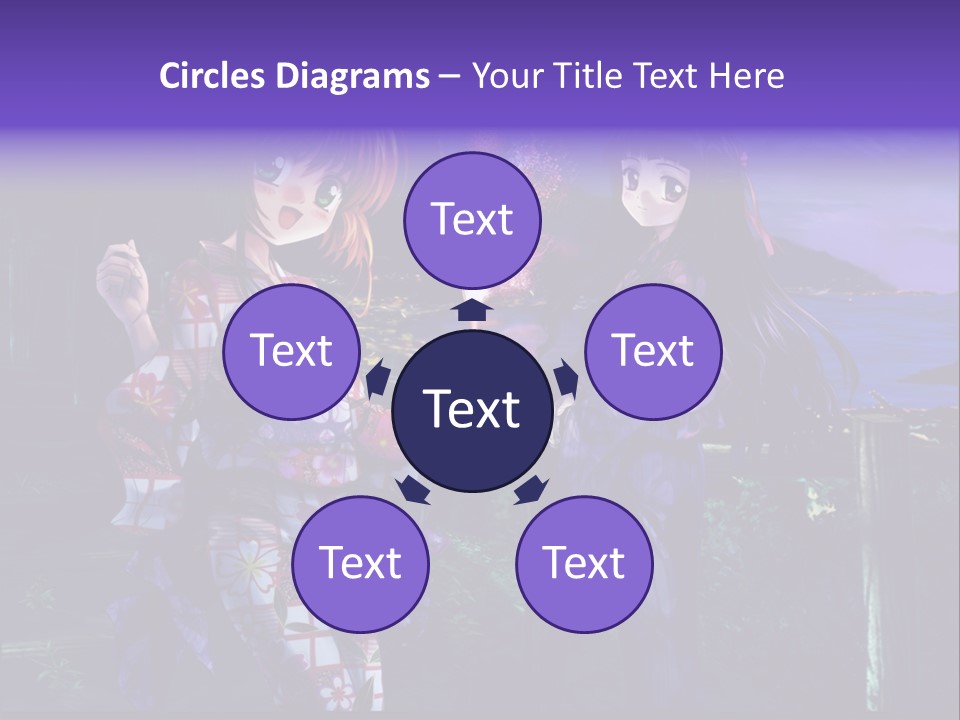 Two Girls Standing Next To Each Other With Fireworks In The Background PowerPoint Template