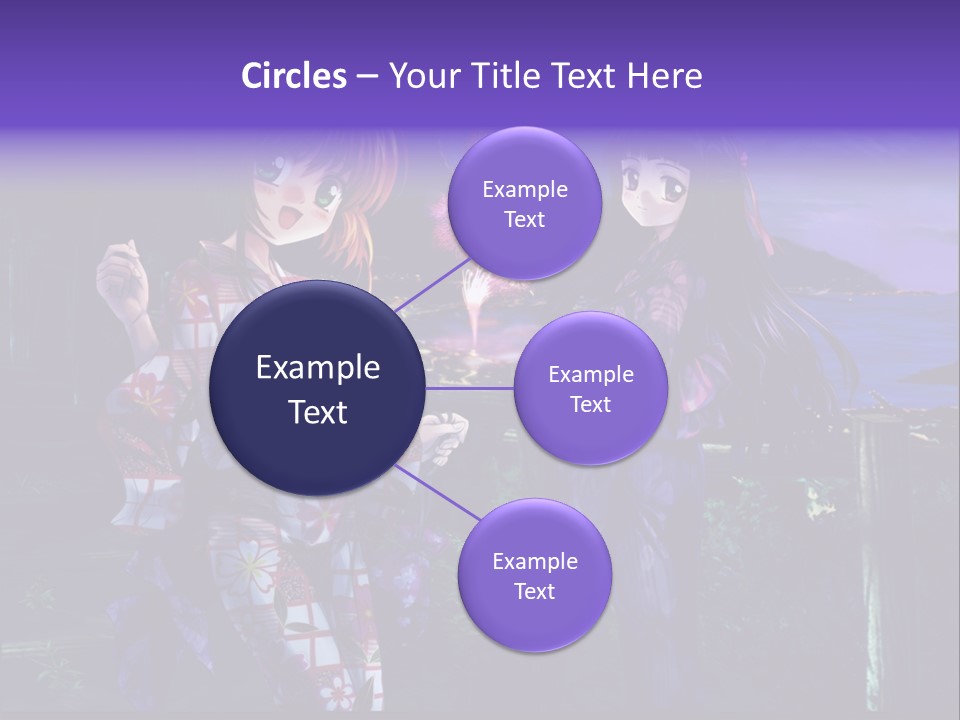 Two Girls Standing Next To Each Other With Fireworks In The Background PowerPoint Template