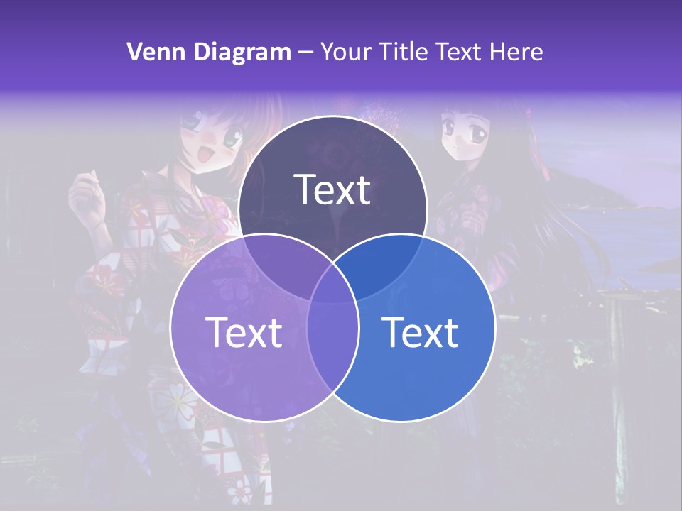 Two Girls Standing Next To Each Other With Fireworks In The Background PowerPoint Template