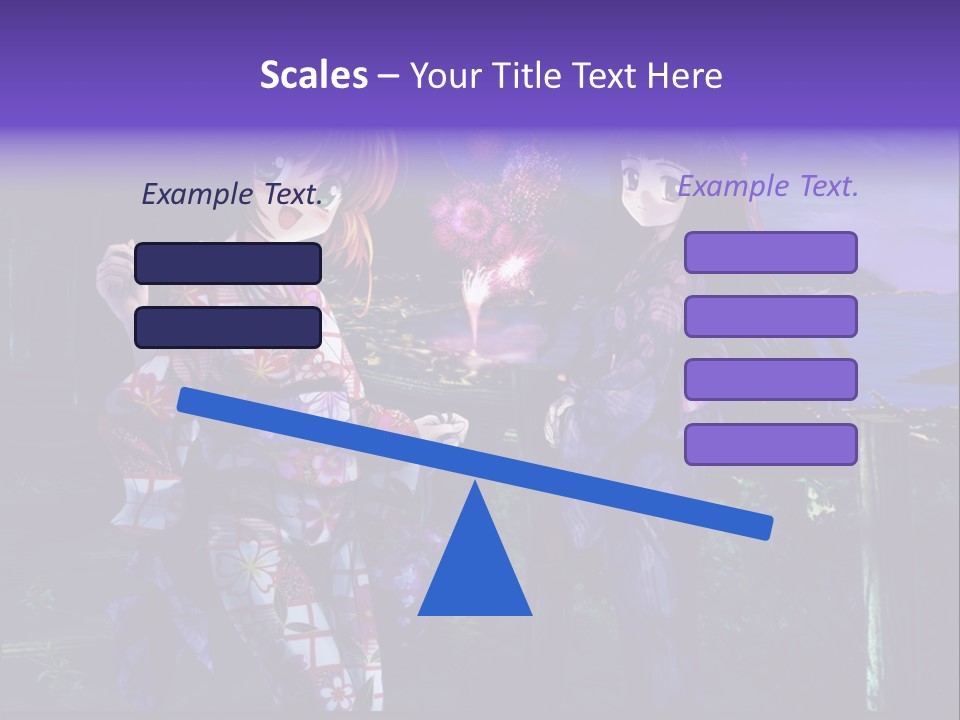 Two Girls Standing Next To Each Other With Fireworks In The Background PowerPoint Template