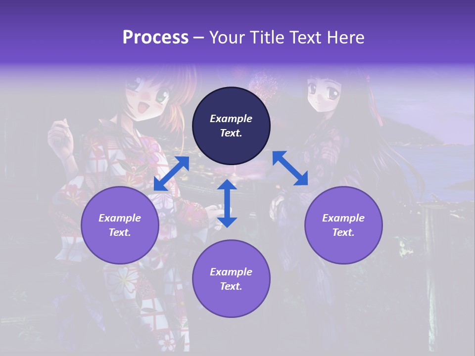 Two Girls Standing Next To Each Other With Fireworks In The Background PowerPoint Template