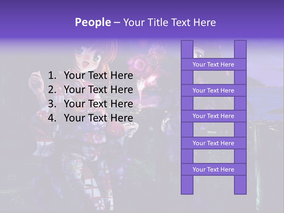 Two Girls Standing Next To Each Other With Fireworks In The Background PowerPoint Template