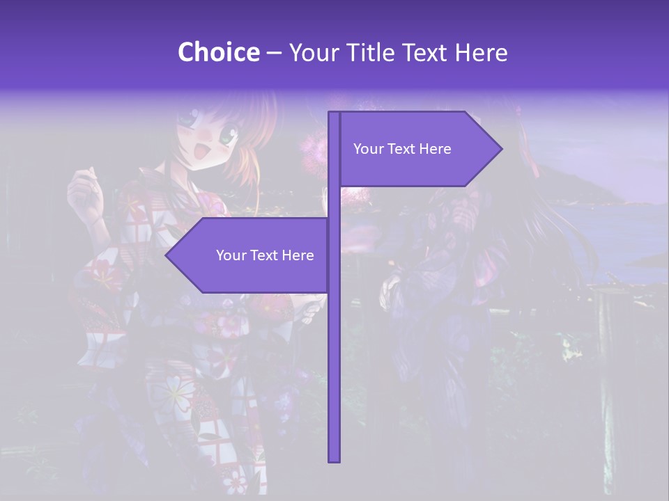 Two Girls Standing Next To Each Other With Fireworks In The Background PowerPoint Template