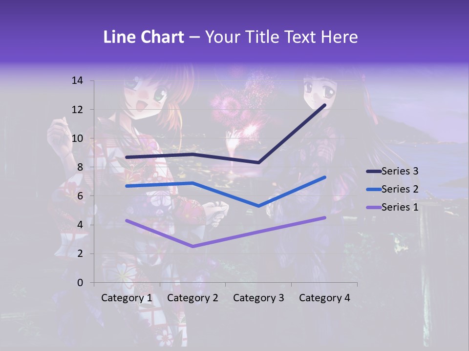 Two Girls Standing Next To Each Other With Fireworks In The Background PowerPoint Template