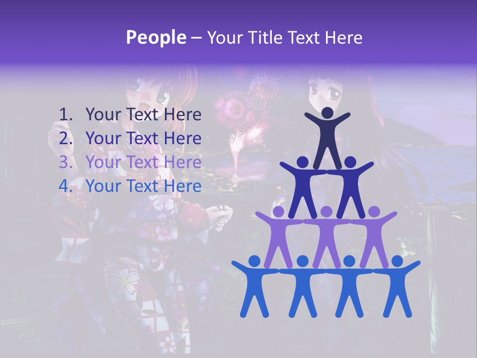 Two Girls Standing Next To Each Other With Fireworks In The Background PowerPoint Template