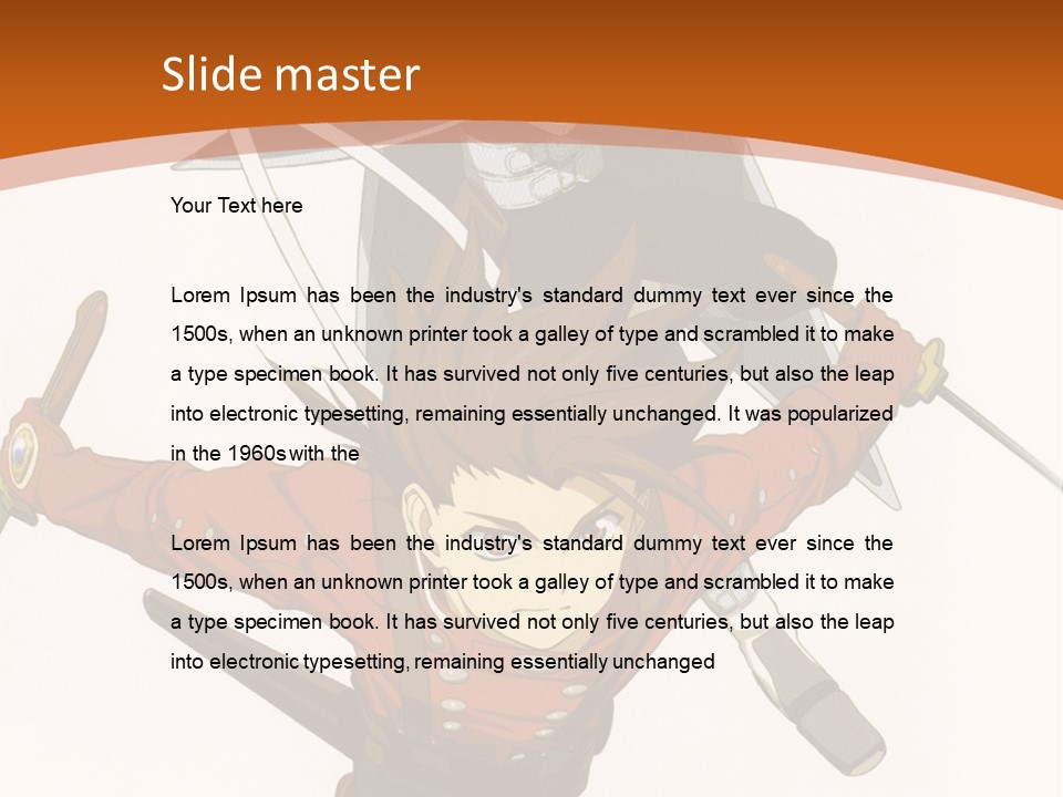 A Couple Of Anime Characters With Swords In Their Hands PowerPoint Template