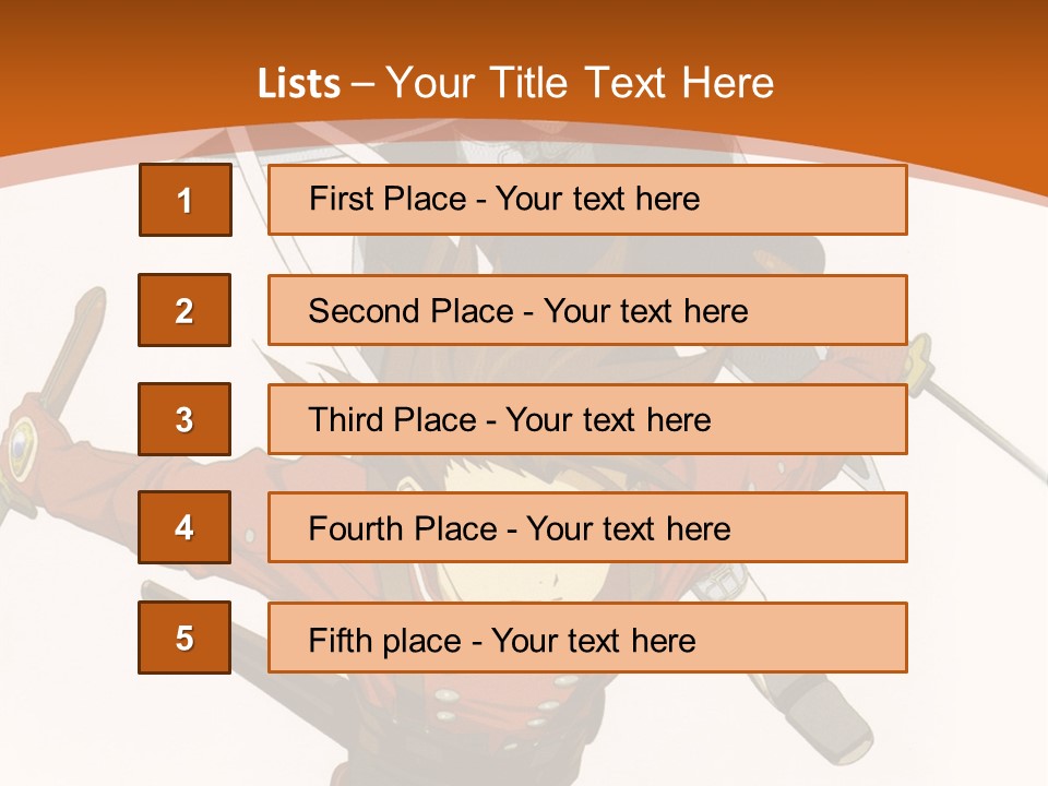 A Couple Of Anime Characters With Swords In Their Hands PowerPoint Template