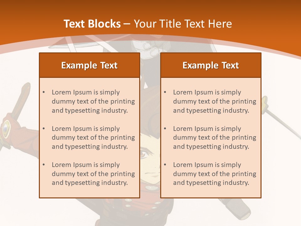 A Couple Of Anime Characters With Swords In Their Hands PowerPoint Template