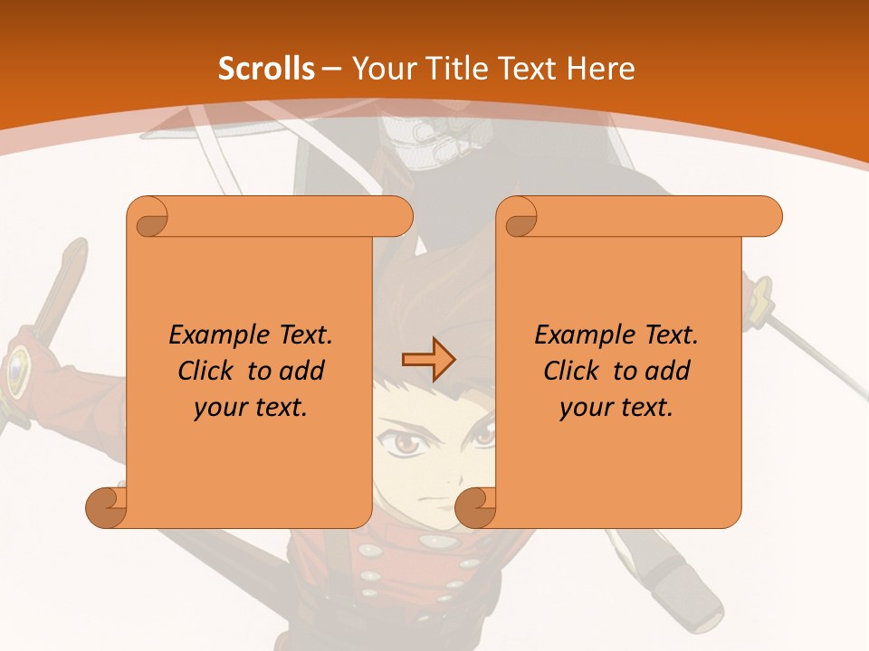 A Couple Of Anime Characters With Swords In Their Hands PowerPoint Template