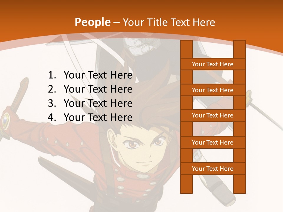 A Couple Of Anime Characters With Swords In Their Hands PowerPoint Template