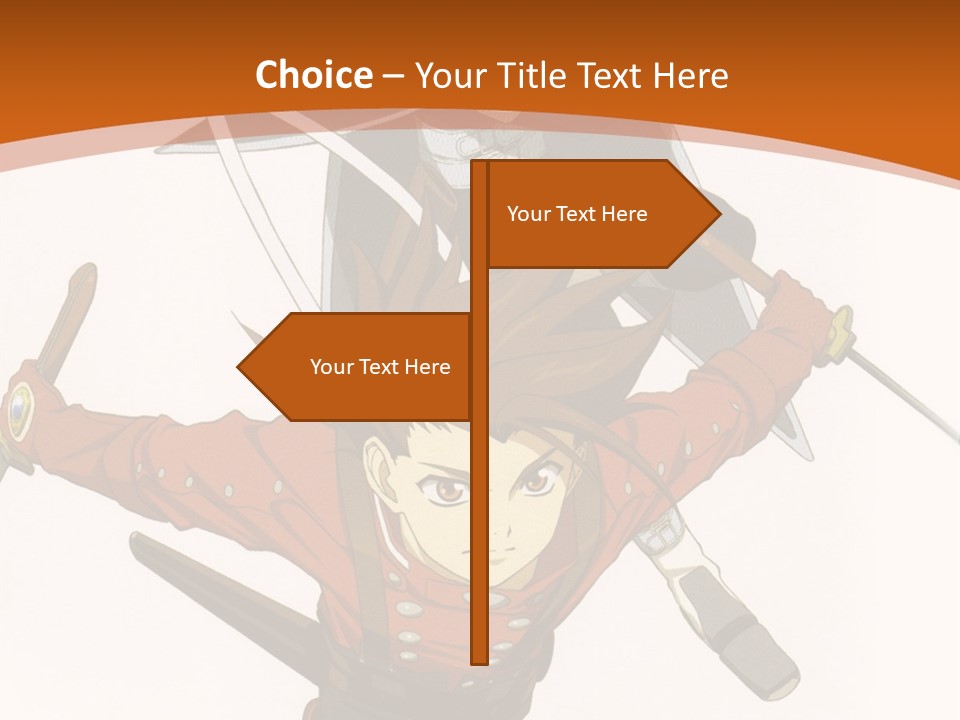 A Couple Of Anime Characters With Swords In Their Hands PowerPoint Template