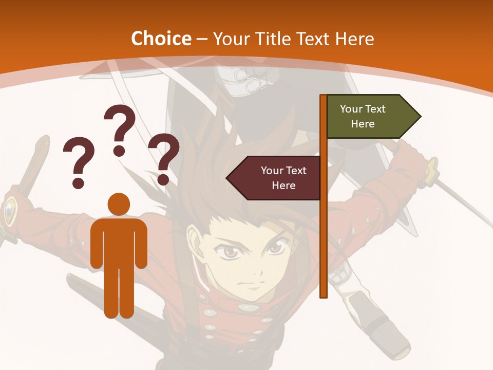 A Couple Of Anime Characters With Swords In Their Hands PowerPoint Template