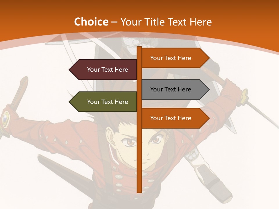 A Couple Of Anime Characters With Swords In Their Hands PowerPoint Template