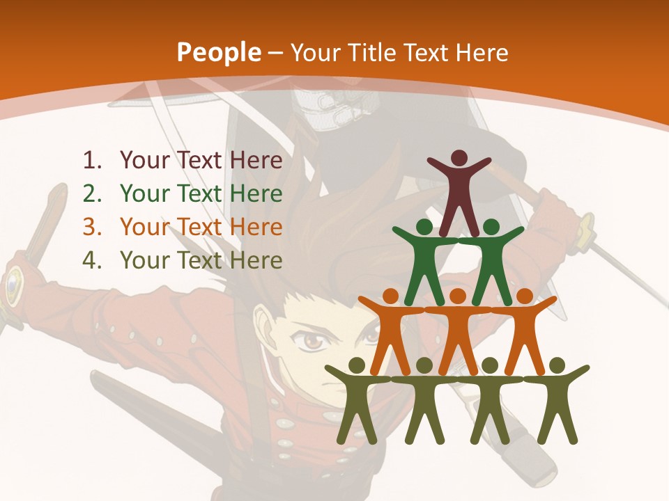 A Couple Of Anime Characters With Swords In Their Hands PowerPoint Template