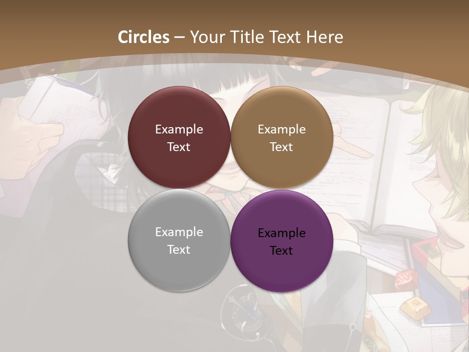 A Group Of People Sitting At A Table With A Book PowerPoint Template