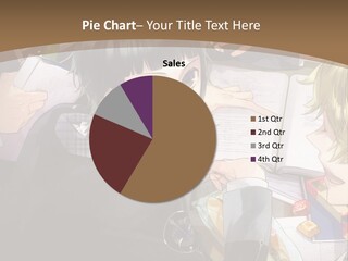 A Group Of People Sitting At A Table With A Book PowerPoint Template