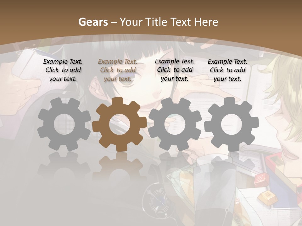 A Group Of People Sitting At A Table With A Book PowerPoint Template