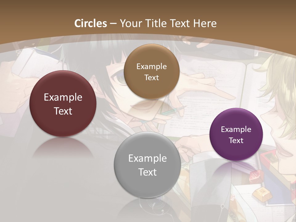 A Group Of People Sitting At A Table With A Book PowerPoint Template