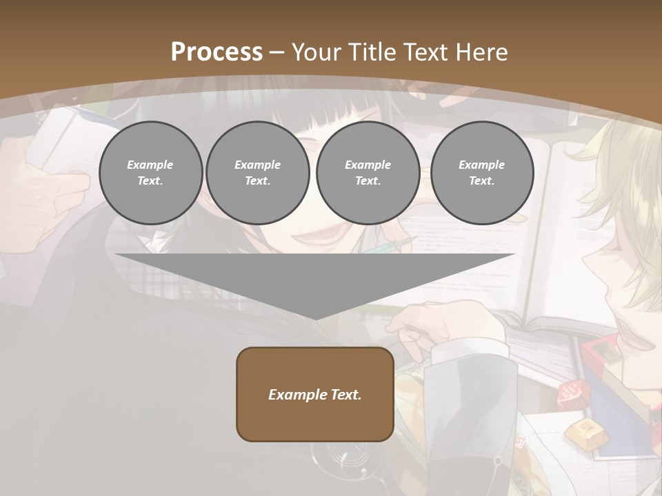 A Group Of People Sitting At A Table With A Book PowerPoint Template