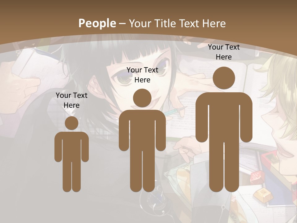 A Group Of People Sitting At A Table With A Book PowerPoint Template