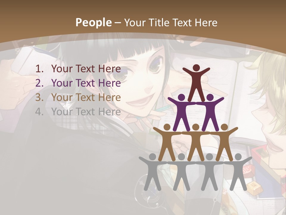 A Group Of People Sitting At A Table With A Book PowerPoint Template