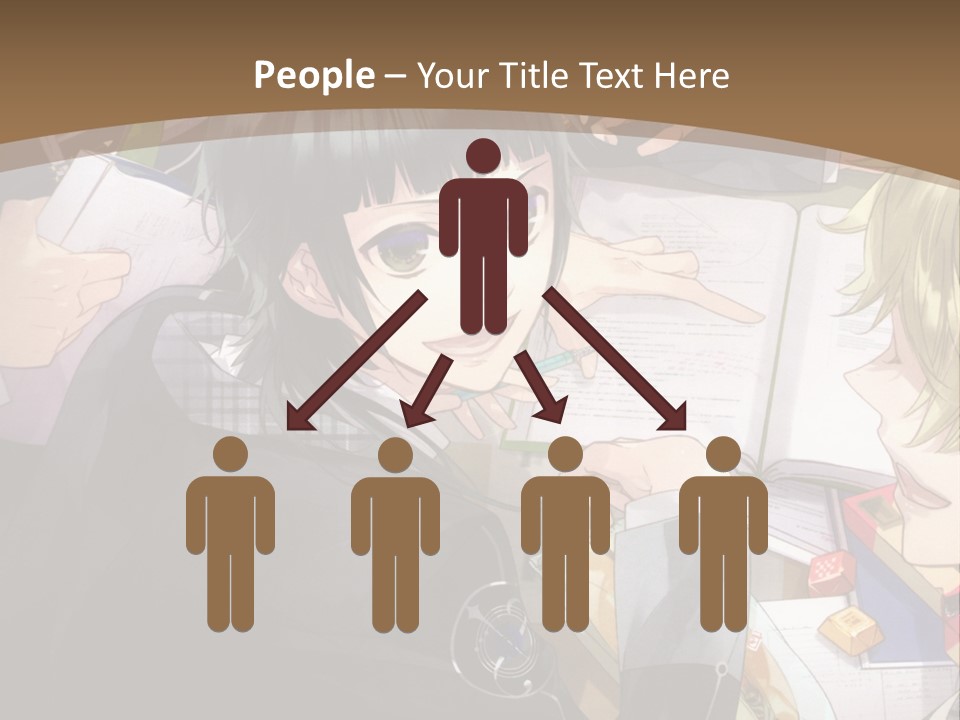 A Group Of People Sitting At A Table With A Book PowerPoint Template