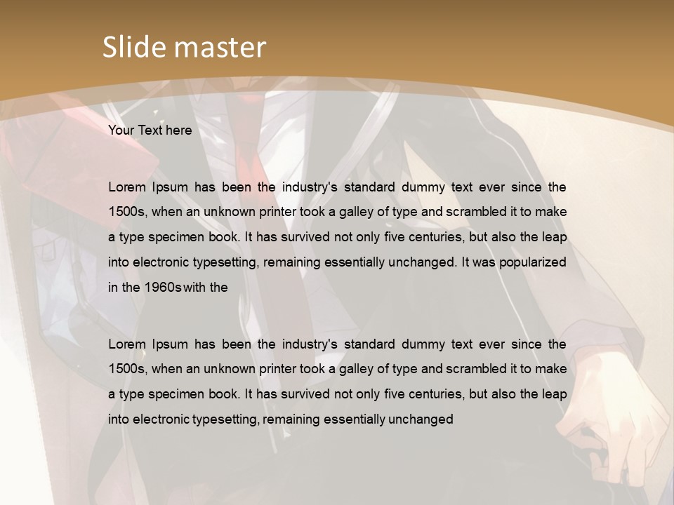 A Man In A Suit And Tie Sitting On A Window Sill PowerPoint Template