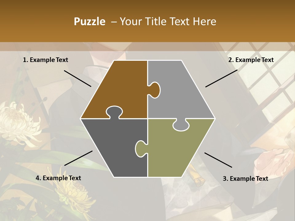 A Woman With Blue Hair Is Sitting In Front Of A Potted Plant PowerPoint Template