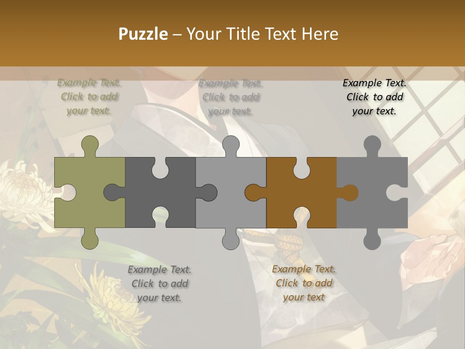 A Woman With Blue Hair Is Sitting In Front Of A Potted Plant PowerPoint Template