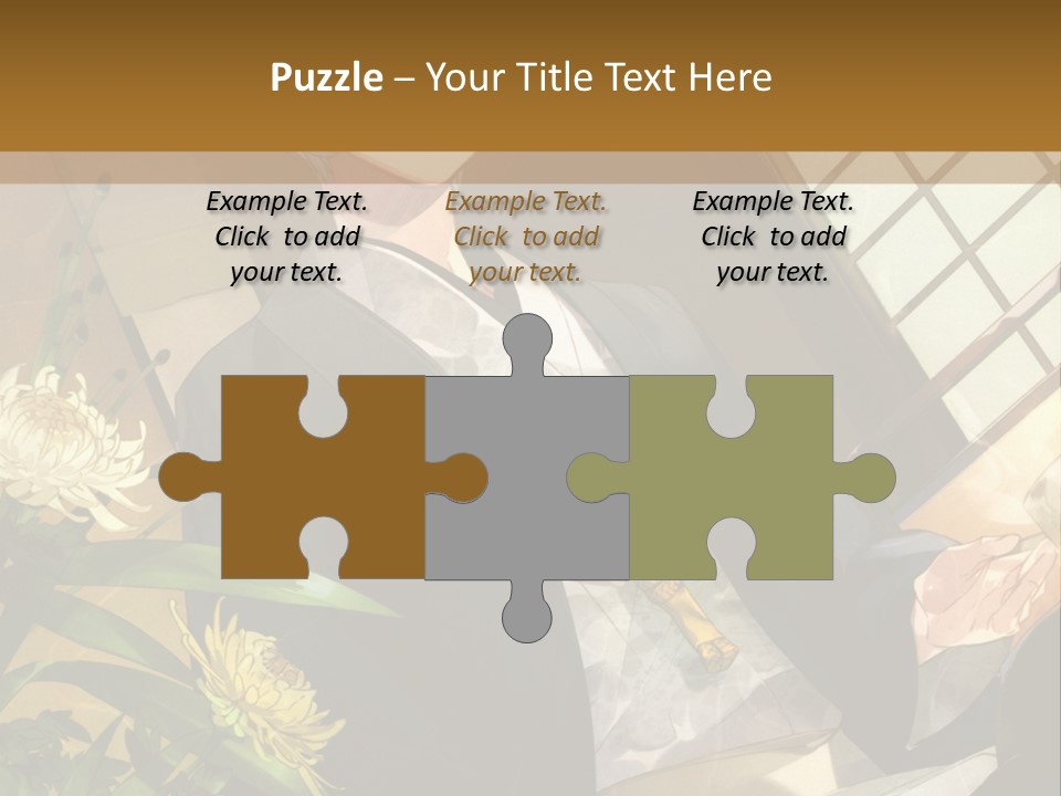 A Woman With Blue Hair Is Sitting In Front Of A Potted Plant PowerPoint Template