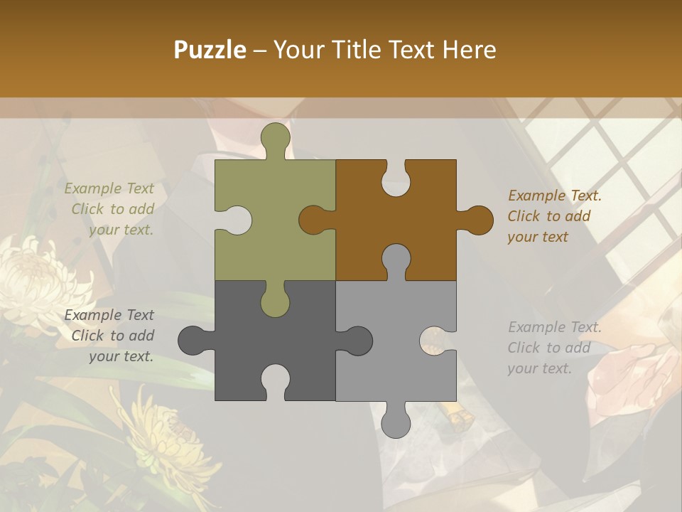 A Woman With Blue Hair Is Sitting In Front Of A Potted Plant PowerPoint Template