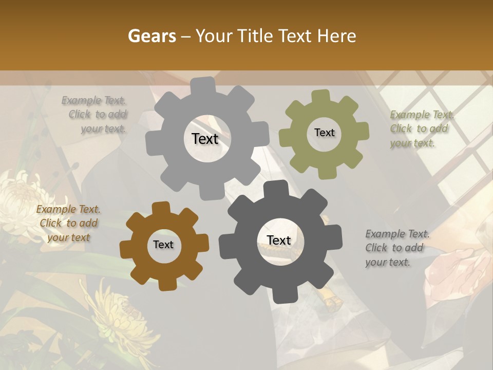 A Woman With Blue Hair Is Sitting In Front Of A Potted Plant PowerPoint Template