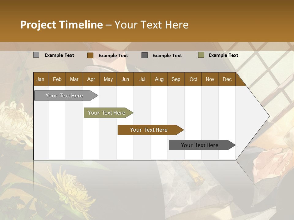 A Woman With Blue Hair Is Sitting In Front Of A Potted Plant PowerPoint Template