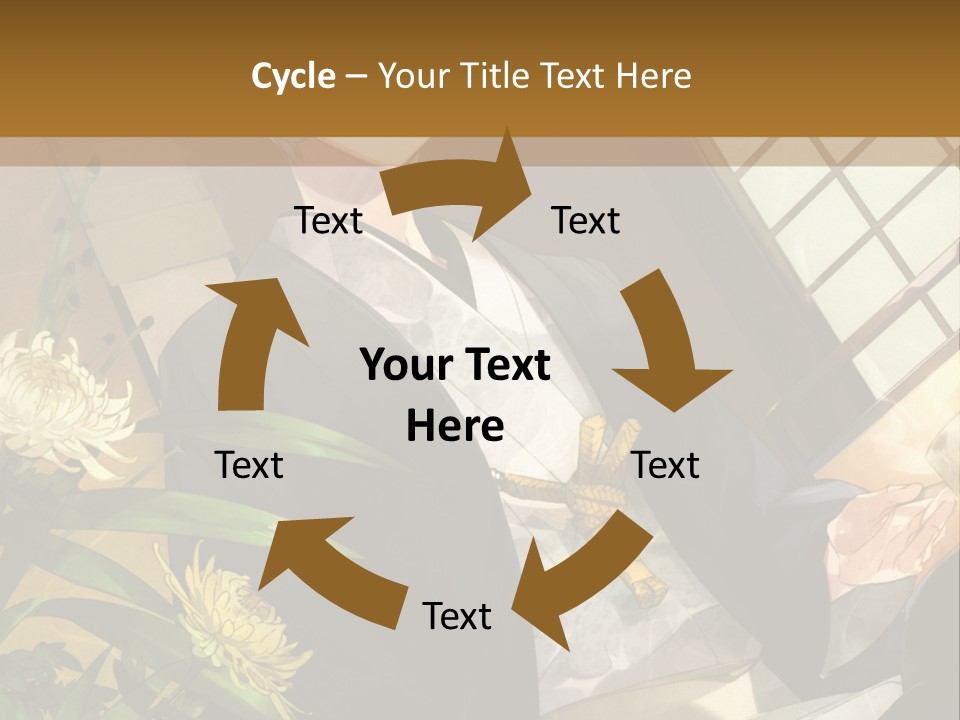 A Woman With Blue Hair Is Sitting In Front Of A Potted Plant PowerPoint Template