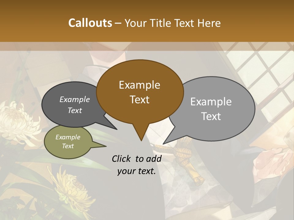 A Woman With Blue Hair Is Sitting In Front Of A Potted Plant PowerPoint Template