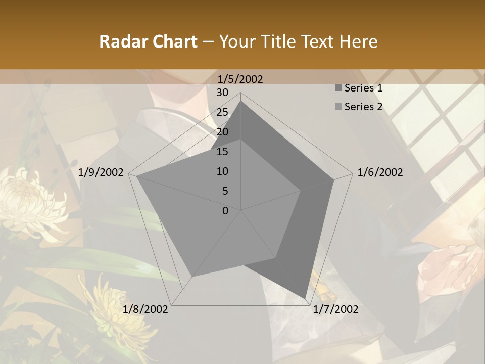 A Woman With Blue Hair Is Sitting In Front Of A Potted Plant PowerPoint Template