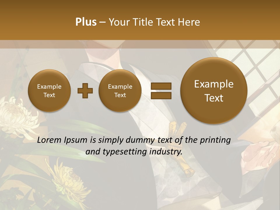 A Woman With Blue Hair Is Sitting In Front Of A Potted Plant PowerPoint Template