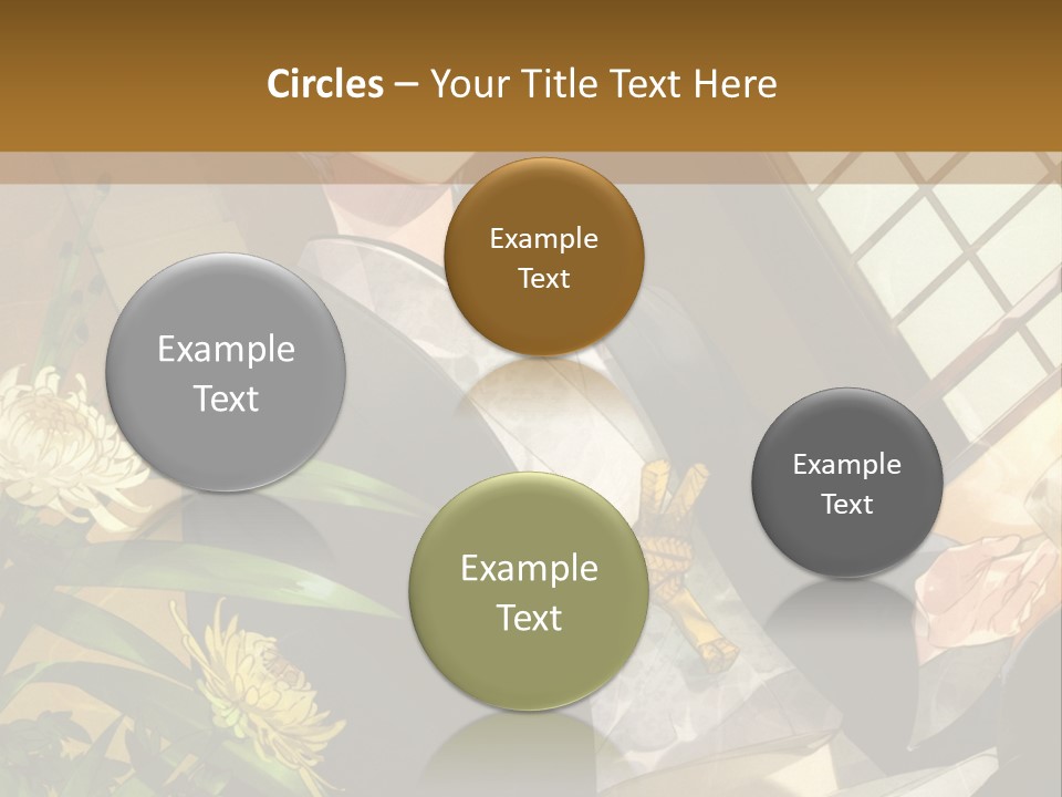 A Woman With Blue Hair Is Sitting In Front Of A Potted Plant PowerPoint Template