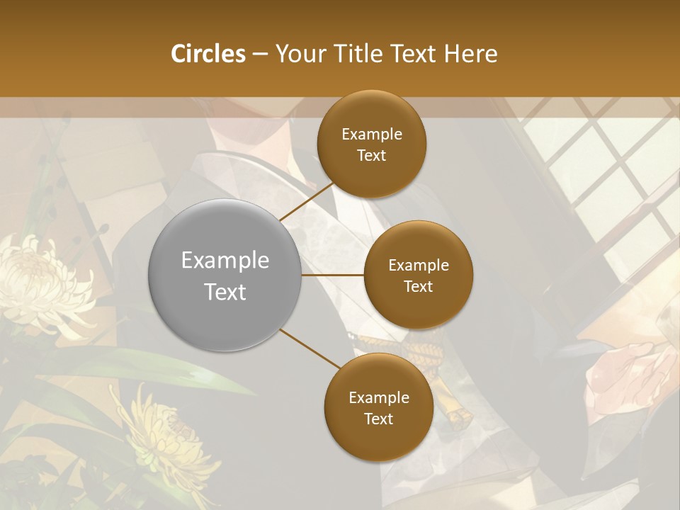 A Woman With Blue Hair Is Sitting In Front Of A Potted Plant PowerPoint Template