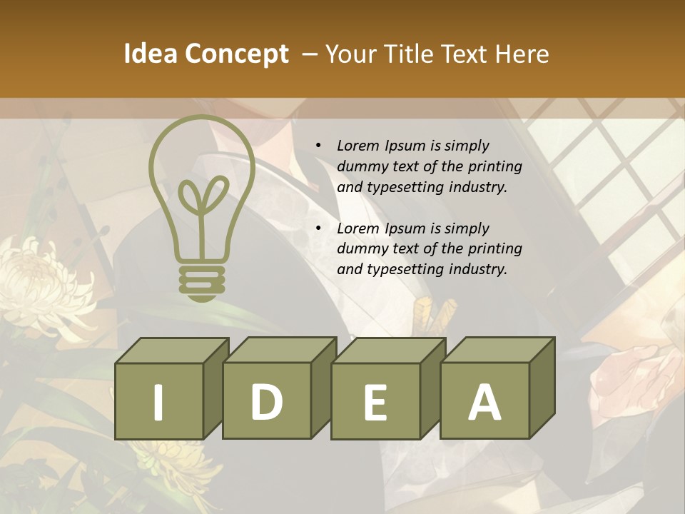 A Woman With Blue Hair Is Sitting In Front Of A Potted Plant PowerPoint Template