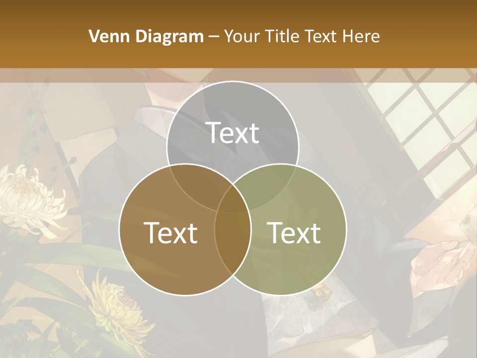 A Woman With Blue Hair Is Sitting In Front Of A Potted Plant PowerPoint Template