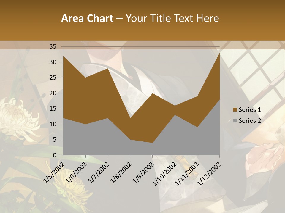 A Woman With Blue Hair Is Sitting In Front Of A Potted Plant PowerPoint Template