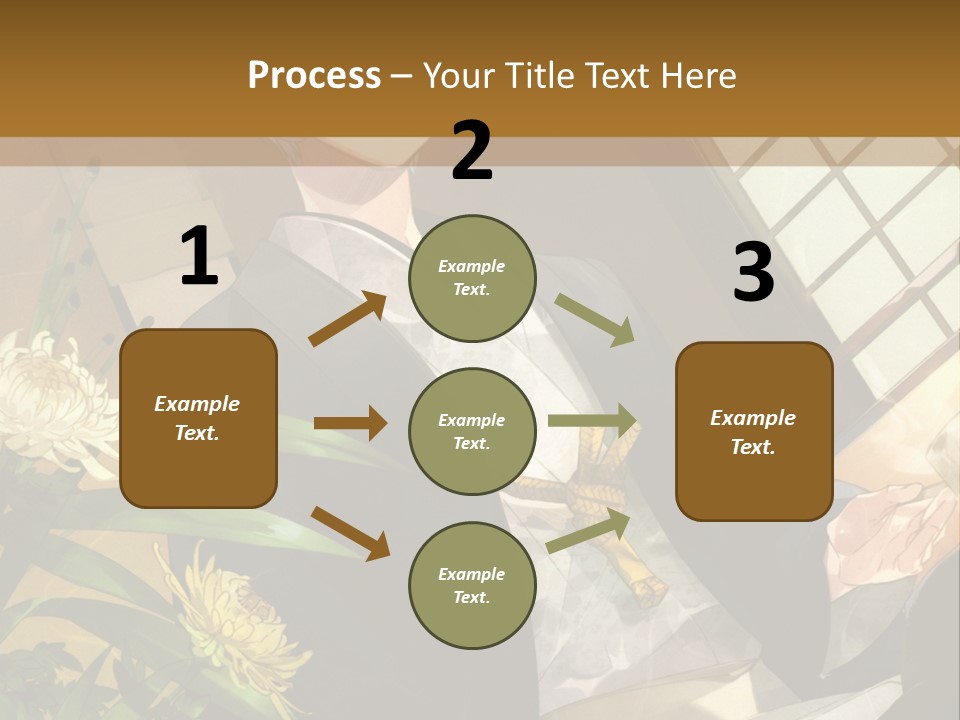 A Woman With Blue Hair Is Sitting In Front Of A Potted Plant PowerPoint Template