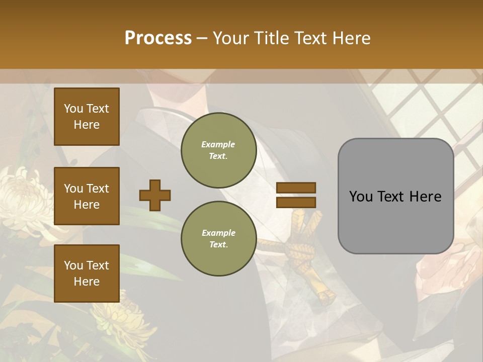 A Woman With Blue Hair Is Sitting In Front Of A Potted Plant PowerPoint Template