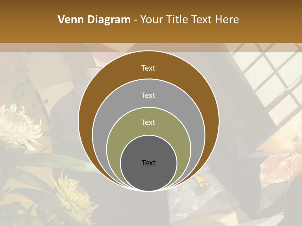 A Woman With Blue Hair Is Sitting In Front Of A Potted Plant PowerPoint Template